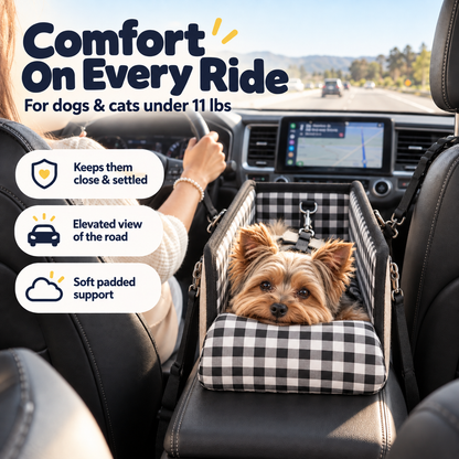 🐾 The Copup Seat™ – Cozy Center Console Car Seat for Small Dogs & Cats