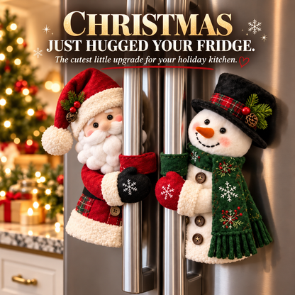 Christmas Santa & Snowman Refrigerator Handle Covers