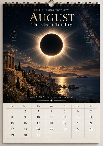 ⏳ Last Day 49% OFF – 🌌 2027 Chasing Totality™ Celestial Wall Calendar | 12 Extraordinary Skies & August Total Solar Eclipse ✨