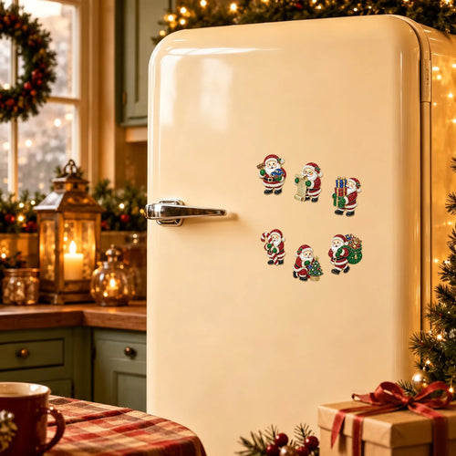 6pcs DIY Santa Claus Diamond Painting Fridge Magnet