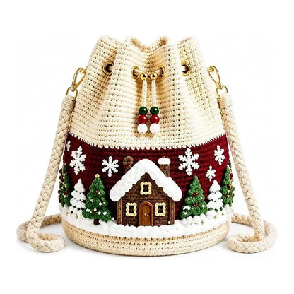 🎄 MerryStitch™ – 3D Crochet Christmas Bucket Bag