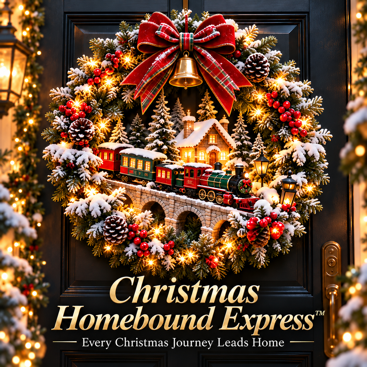 🚂🎄 Christmas Homebound Express™ – Lighted Christmas Train Wreath | Every Christmas Journey Leads Home ❤️