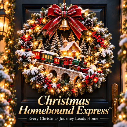 🚂🎄 Christmas Homebound Express™ – Lighted Christmas Train Wreath | Every Christmas Journey Leads Home ❤️