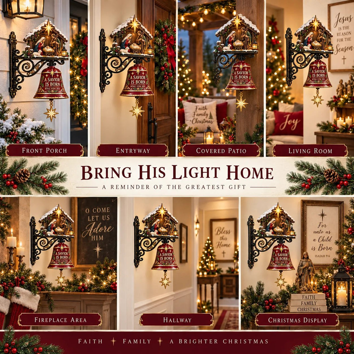 ✨ Jesus Nativity Christmas Door Bell - Welcome Christmas With The Story Of Jesus✨
