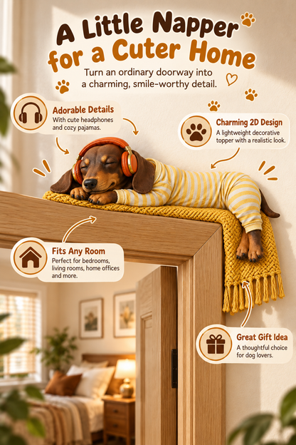 🎉2D Sleeping Dachshund Door Topper