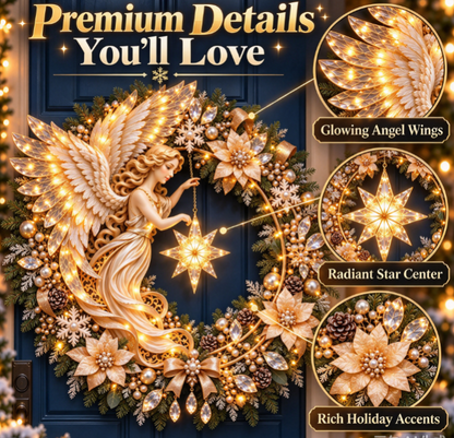 ✨🕊️ Christmas Angel LED Wreath Door Decor