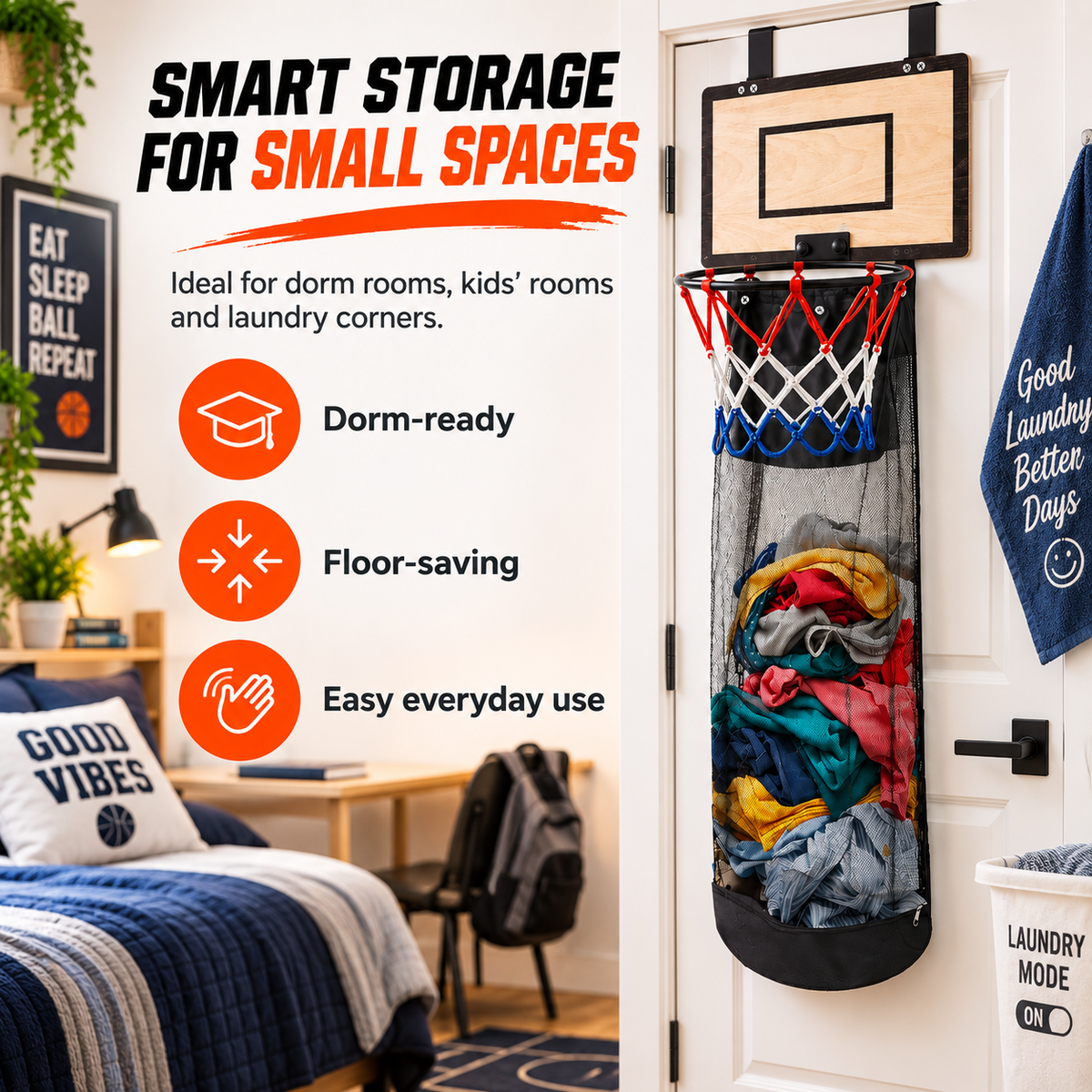 Bottom zipper laundry hamper