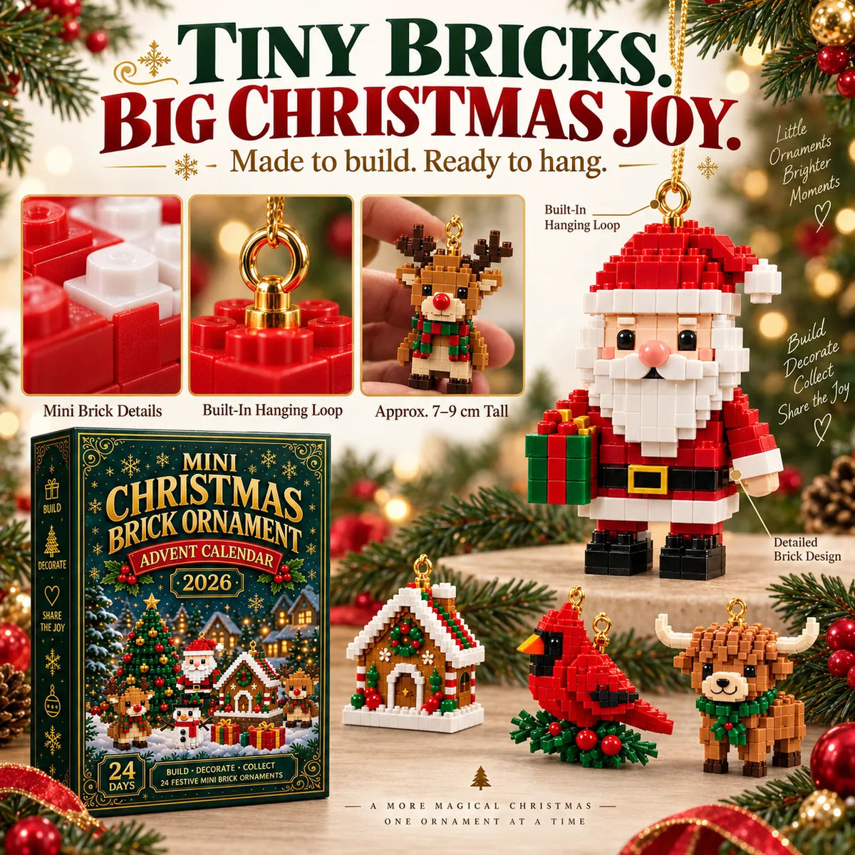 24 Christmas brick ornament designs