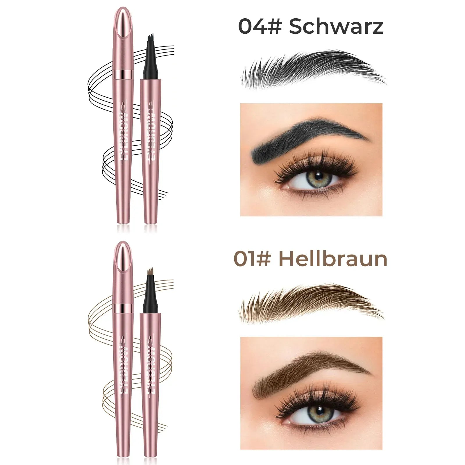 🎁✨Wasserfester Micro-Fork Augenbrauenstift, langanhaltende Brownen-Pen für natürliche, haarähnliche Striche