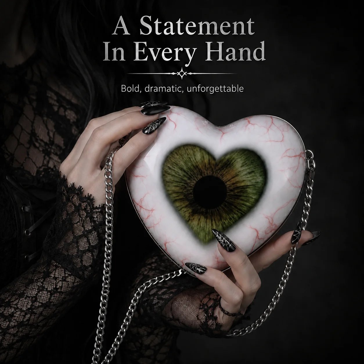 🔥Last Day 50% OFF 🖤👁 Gothic Heart Eye Statement Crossbody Bag