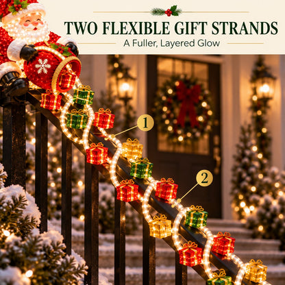 🎅 ✨Santa Magic Gift Cascade Railing Light