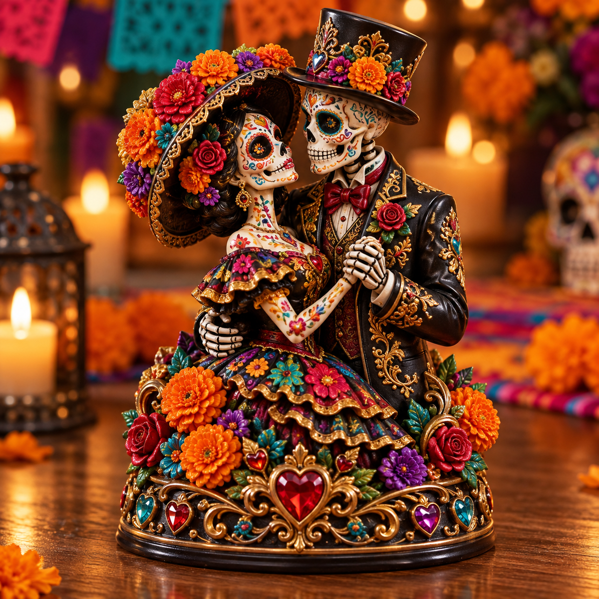 💀 LIMITED-TIME 50% OFF | 💞 Day of the Dead Catrina Figurines – Festive Couple Collectible Decor