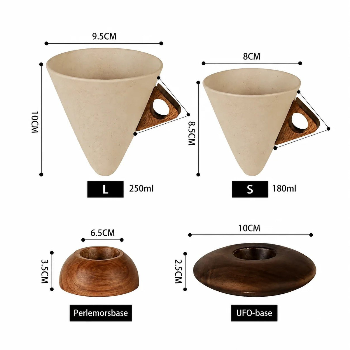 Ceramic coffee cup UFO Shaped Base style