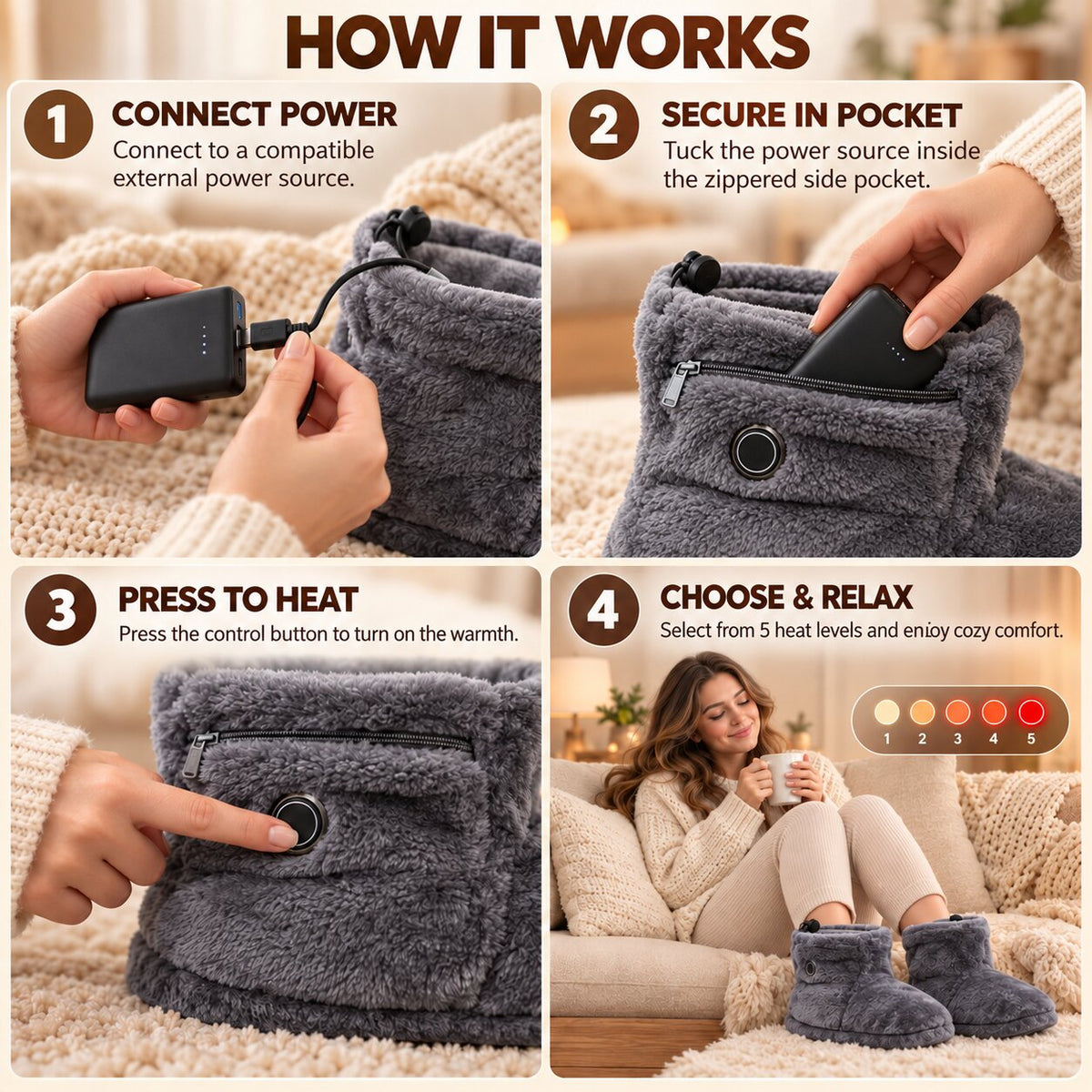 LEV™ CozyStep Heated Boots