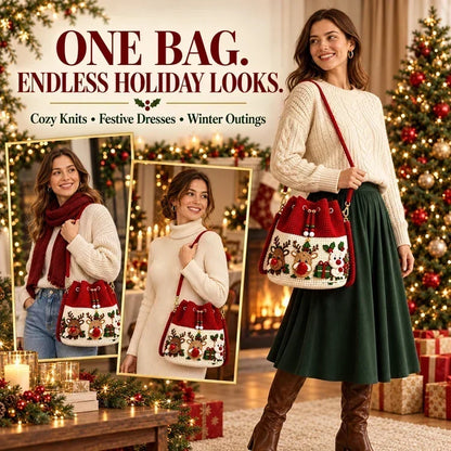 🎄 MerryStitch™ – 3D Crochet Christmas Bucket Bag