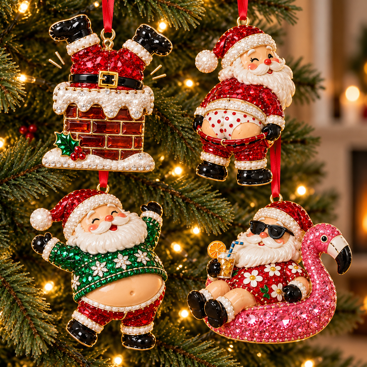 🎄 Limited-Time Christmas Sale | 2026 Santa’s Off-Duty Ornaments – 8 Sparkling Designs for a Tree Full of Cheer ✨