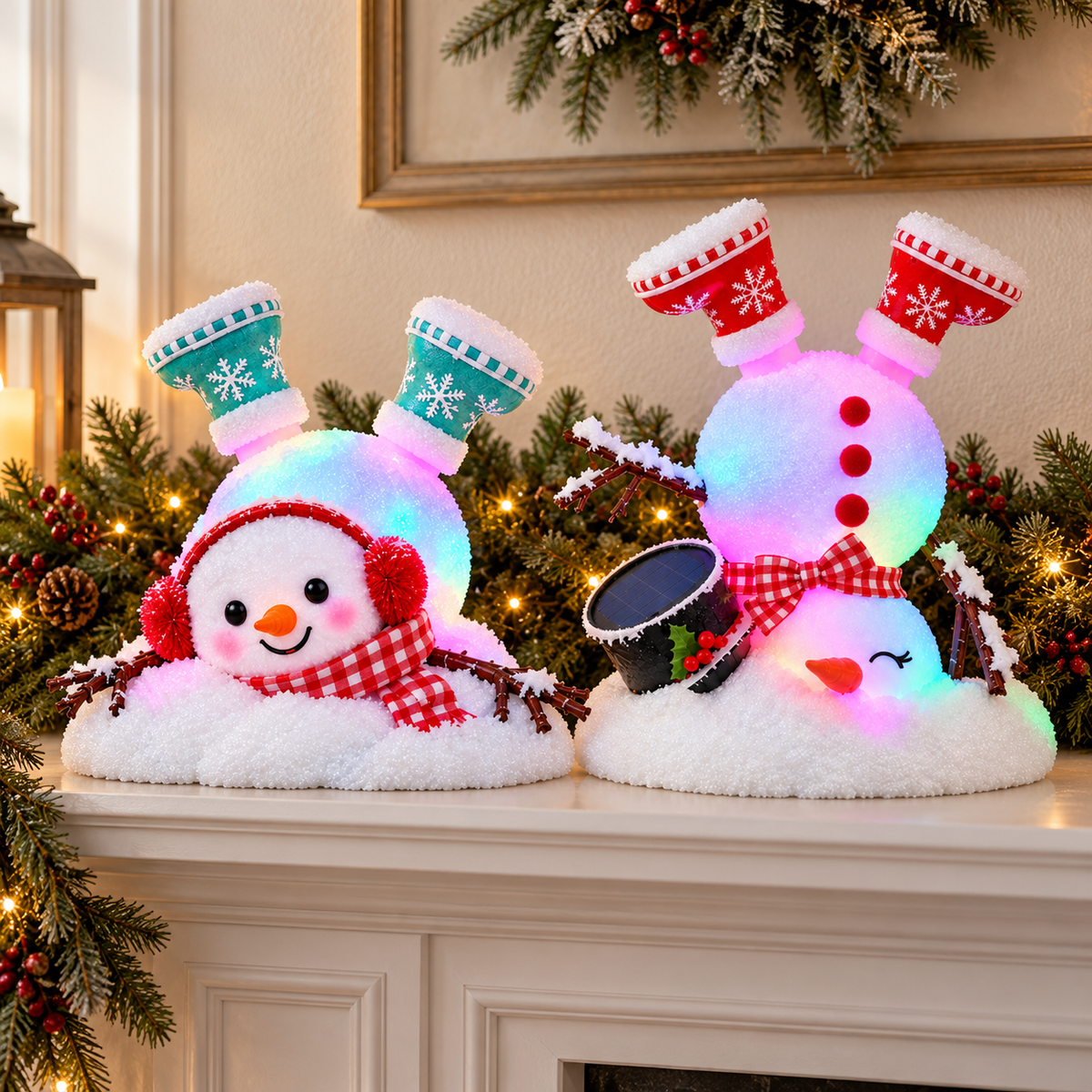 ☃️ Adorable Light-Up Snowmen | 4 Cute Christmas Garden Style