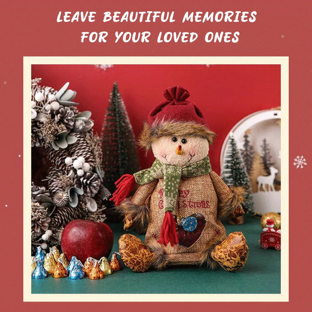 Christmas zipper gift bag holiday scene