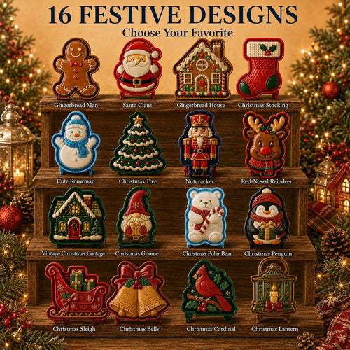 ⏳ 69% OFF – 🎄16pcs-Design Christmas Mini Pie Mold Collection | Reusable Embossed Molds for Shaping Detailed Santa, Snowman, Reindeer, Tree & Holiday Pies 🥧✨