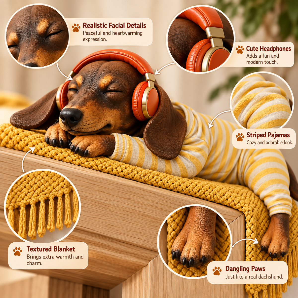 🎉2D Sleeping Dachshund Door Topper