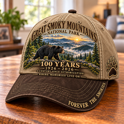 🔥 LIMITED-TIME SALE 🔥 Great Smoky Mountains 100th Anniversary Cap™ – 1926–2026 Black Bear National Park Commemorative Embroidered Hat 🐻🏔️