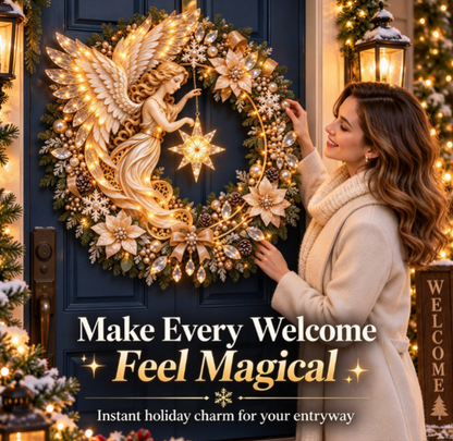 ✨🕊️ Christmas Angel LED Wreath Door Decor