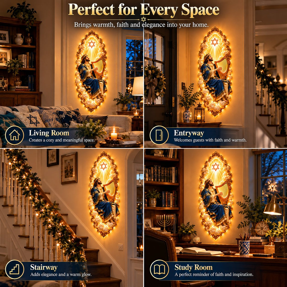 Jewish Heritage Illuminated Wall Art – High Priest Inspired Design