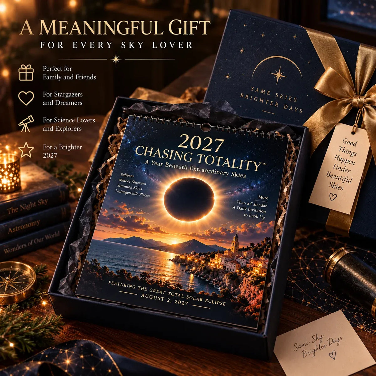 ⏳ Last Day 49% OFF – 🌌 2027 Chasing Totality™ Celestial Wall Calendar | 12 Extraordinary Skies & August Total Solar Eclipse ✨