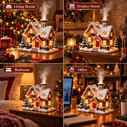 🔥 LAST DAY 50% OFF 🔥 Christmas Cottage Humidifier™ – Glowing Snow Village with Soft Mist, Warm Lights & Cozy Holiday Charm 🎄❄️✨