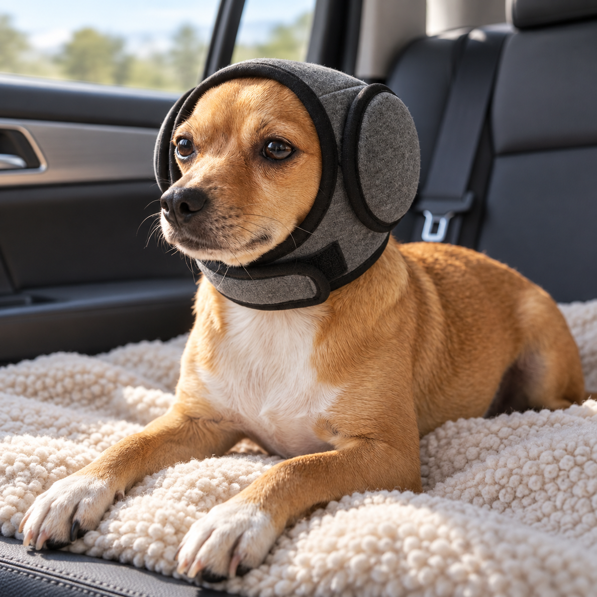 CalmEars™ Dog Noise-Reducing Ear Muffs A Softer Way Through Loud Moments.