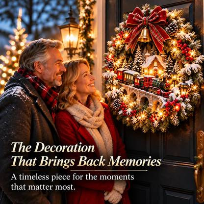 🚂🎄 Christmas Homebound Express™ – Lighted Christmas Train Wreath | Every Christmas Journey Leads Home ❤️