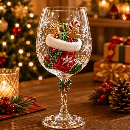 🔥 LAST DAY 50% OFF 🔥🎁 Christmas 3D Wine Glass Collection™ – Gift Box Set with Festive Holiday Designs for Christmas Gatherings & Gifting ✨