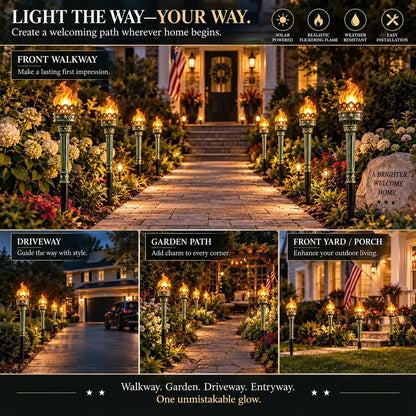 Liberty Flame – Solar Flickering Torch Pathway Lights