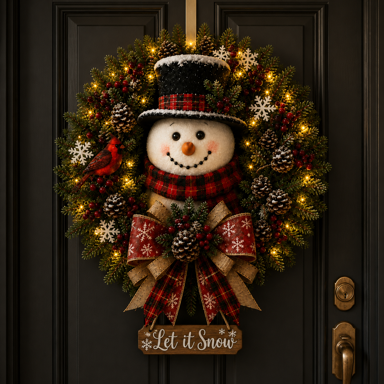 ✨✨Hot Sale 55% OFF⛄ Snowman Lighted Christmas Wreath™ – Festive Holiday Door Decor