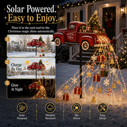 🎄🚚 Pole Christmas Delivery Truck Cascade Light 🎁✨
