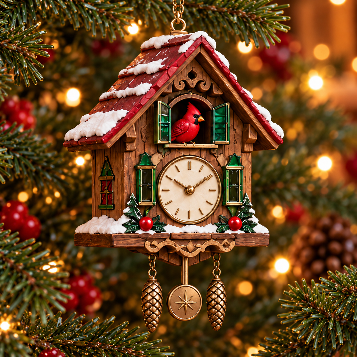 🎄 Limited-Time Christmas Sale | 2026 Red Cardinal Cuckoo Clock Ornaments – Set of 6 Vintage-Inspired Designs for a Nostalgic Holiday Tree & Thoughtful Gifting ❤️