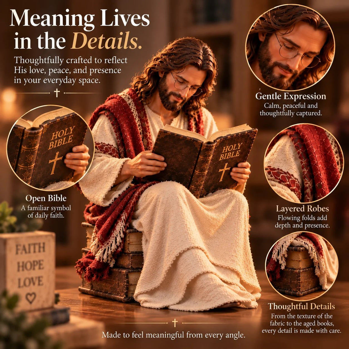 John 14 6 Jesus Bible figurine detail