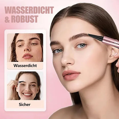 🎁✨Wasserfester Micro-Fork Augenbrauenstift, langanhaltende Brownen-Pen für natürliche, haarähnliche Striche