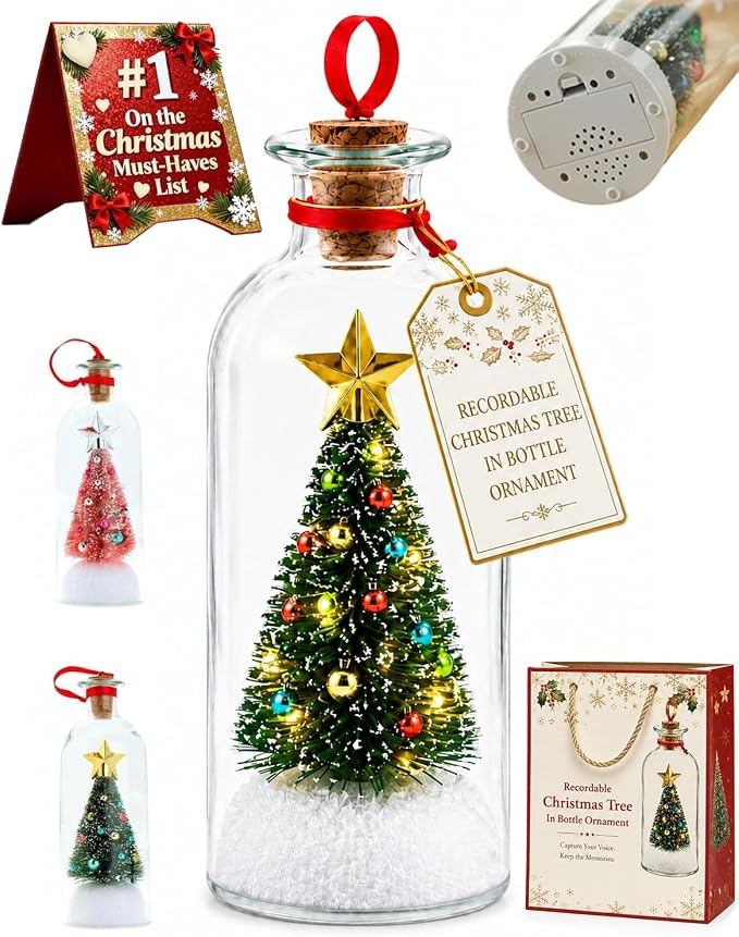 🎄 Christmas Voice Keepsake™ — Recordable Message in a Bottle Ornament
