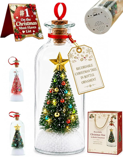 🎄 Christmas Voice Keepsake™ — Recordable Message in a Bottle Ornament
