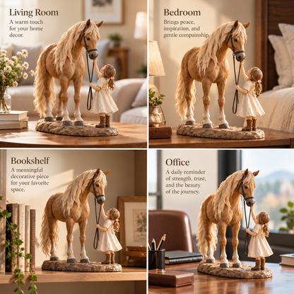 🐴 A Bond That Lasts — Girl & Horse Friendship Figurine