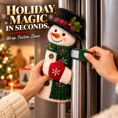 Christmas Santa & Snowman Refrigerator Handle Covers