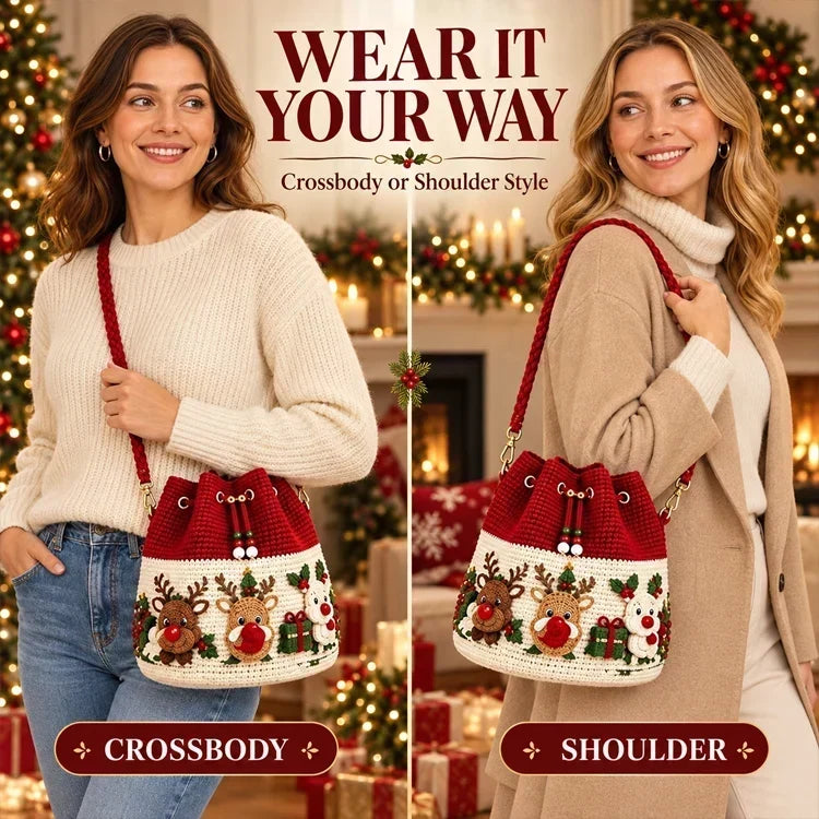 🎄 MerryStitch™ – 3D Crochet Christmas Bucket Bag