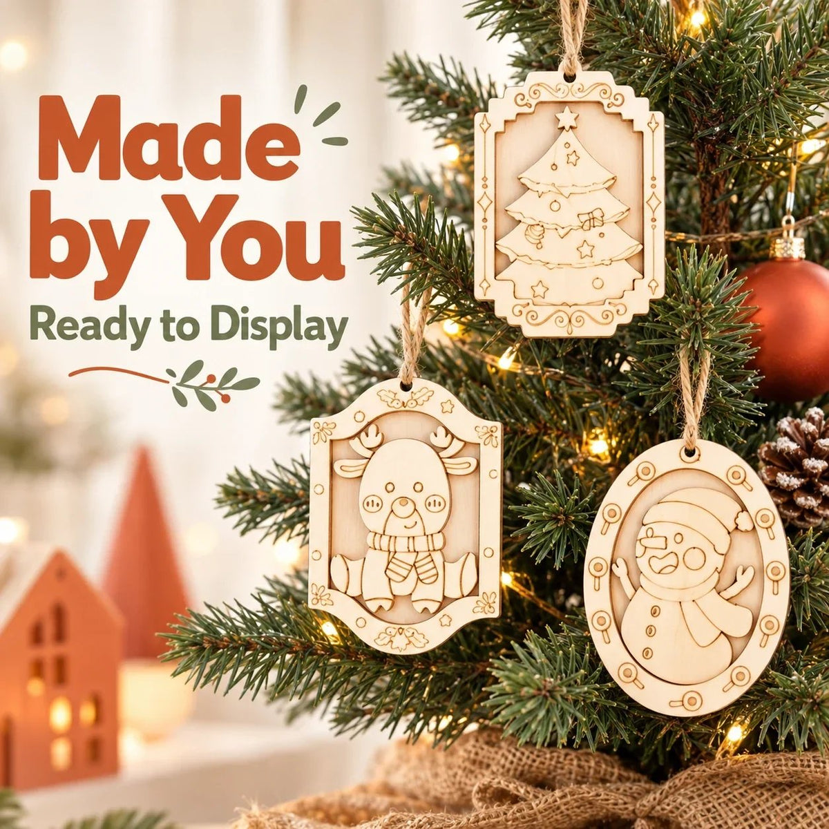 🎨🎄Color Your Own Holiday Ornament Kit — 12 Markers Included