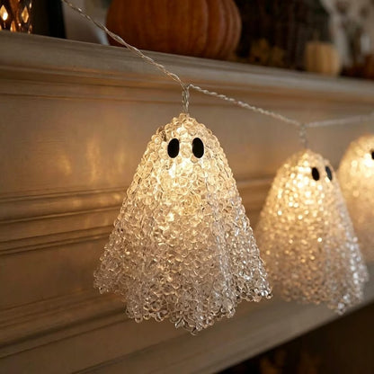 👻 Halloween Ghost Garland with LED Lights