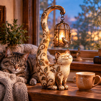 ✨ 49% OFF Today Only | 🐈‍⬛ Vintage Cat Lantern Sculpture Lamp – A Timeless Guardian of Warmth & Cozy Moments