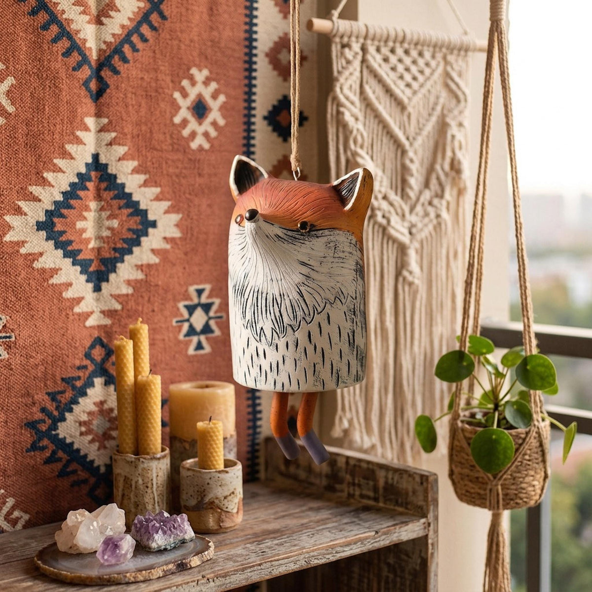 🦊Handmade Whimsical Animal Wind Chime Ornaments🐻