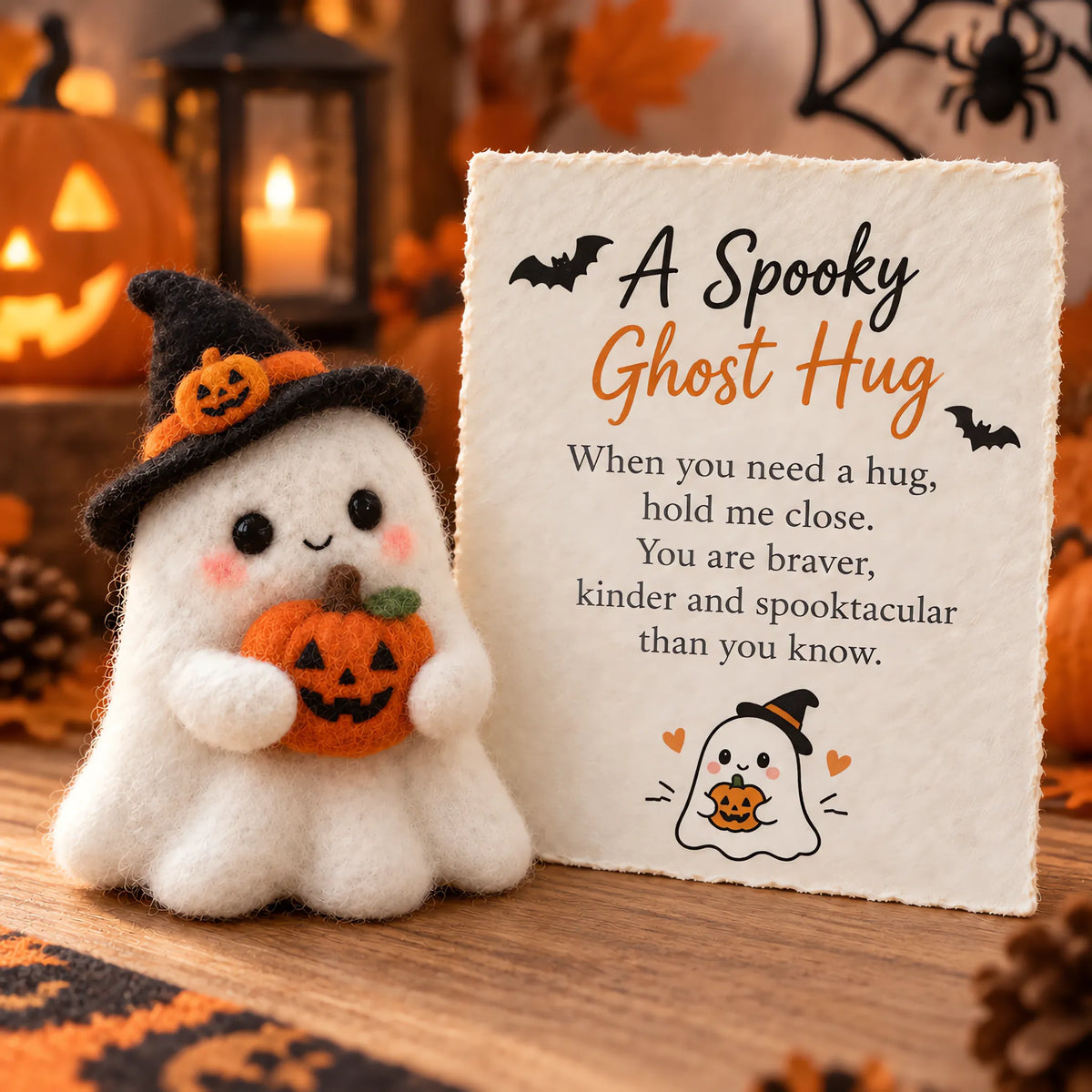 ⏳ Last Day: 49% OFF – A Little Ghost Hug (Handmade Felt Keepsake) 👻