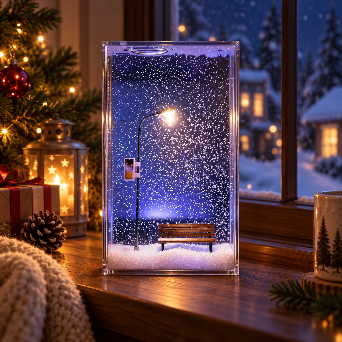 ChristmasArt™ Snowfall Glow Lamp
