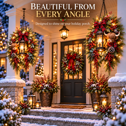 🔥 LAST DAY 50% OFF 🔥|🎄 Christmas Porch Glow™ – Pre-Lit Holiday Lantern & Evergreen Decor | 6 Festive Styles